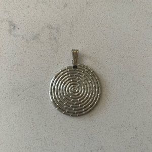 Silver Sweetgrass Basket Inspired Pendant
